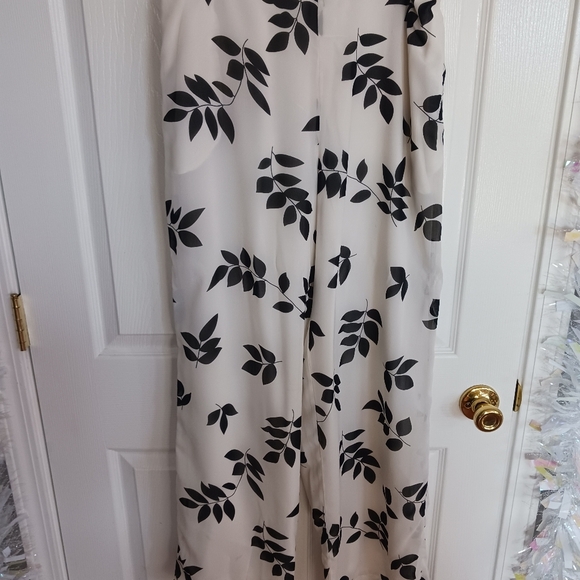 Women's Monroe & Main Sheer White/Black Pants Set Size L lightweight boho cruise - Picture 9 of 12